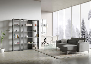 Libreria Moderna 5 Ripiani 178x36x204 cm in nobilitato Grigio