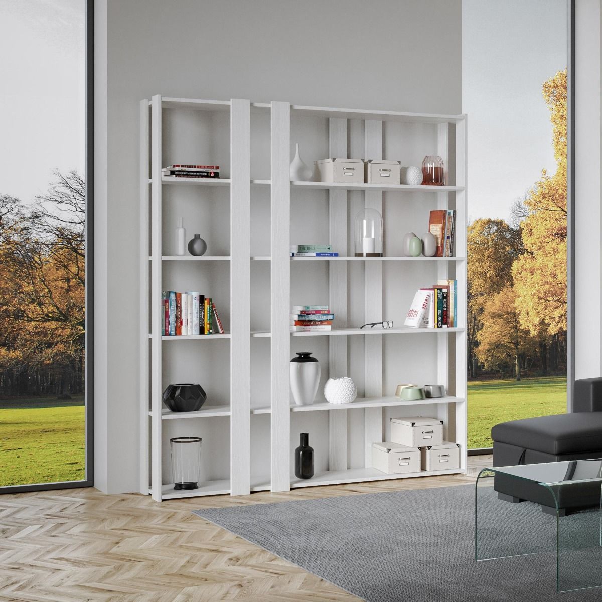 Libreria Moderna 5 Ripiani 178x36x204 cm in nobilitato Bianco