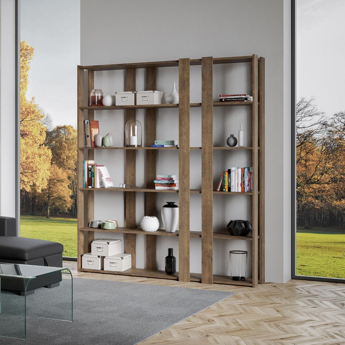 Libreria Moderna 5 Ripiani 178x36x204 cm in nobilitato Marrone