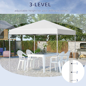 Gazebo Pieghevole da Giardino 2,45x2,45m in Acciaio e Tessuto Oxford Bianco