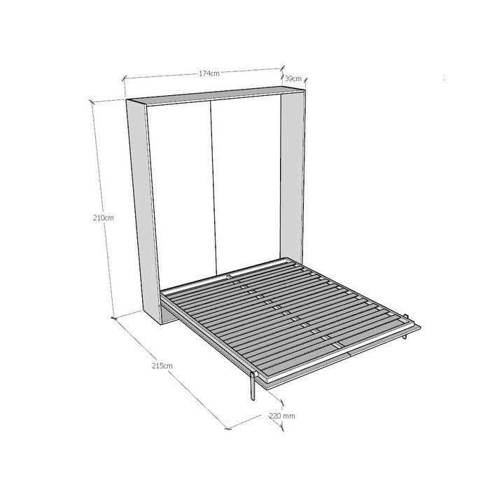 Letto Matrimoniale a Scomparsa Salvaspazio Kentaro H210 cm Grigio