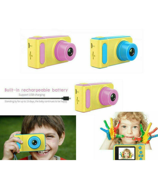 Kids Camera Fotocamera Digitale Hd Impermeabile 2" Sport Action Camera Micro Sd         