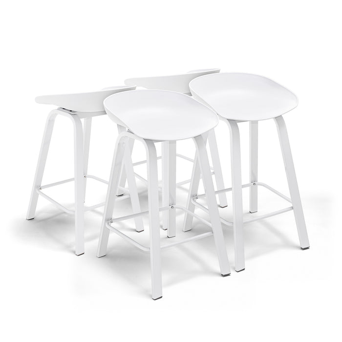 KIEL - Set di 4 sgabelli di design in metallo e PP Bianco