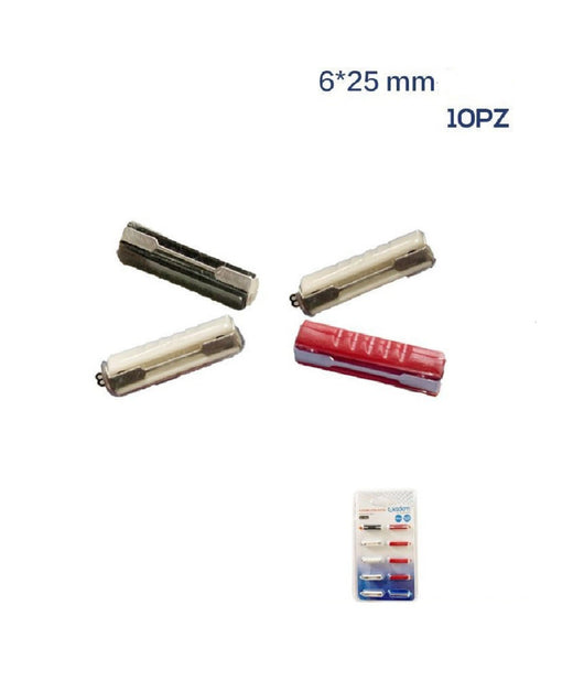 Kit 10 Pz Fusibili Bilama Auto Moto Scooter 6x25mm 5a/8a/16a/20a/25a/30a Xc-1316         