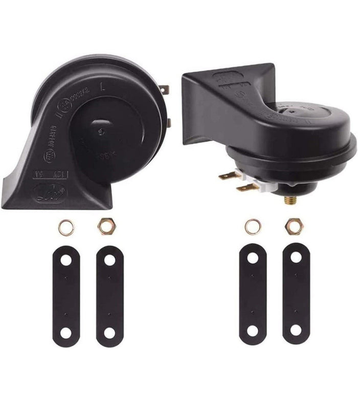 Kit 2 Pz Doppio Tono Clacson Corno Di Segnalazione Universale Auto Camion Moto         