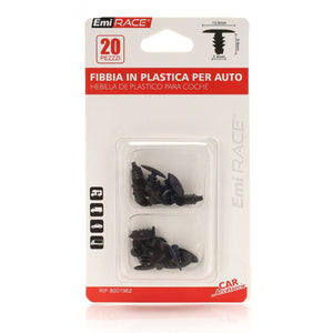 kit 20 pezzi Clip Fissaggio Plastiche a Bottone