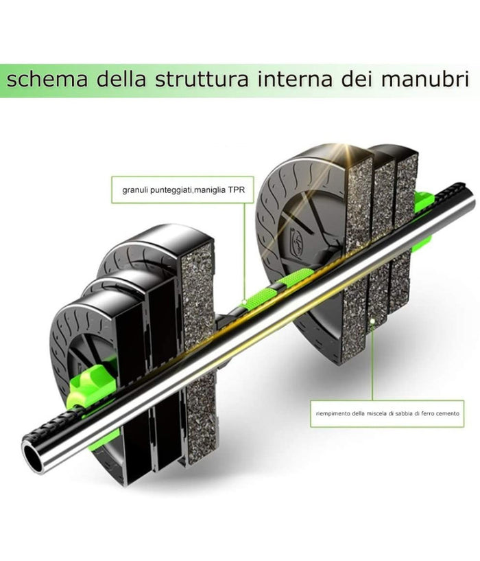 Kit 2in1 Bilanciere + Manubri Con Pesi Regolabili Componibili Palestra Tot 10 Kg         