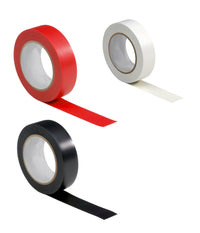 Kit 3 Rotoli Nastro Isolante Elettrico Nero Rosso Bianco Per Elettricista Pvc         