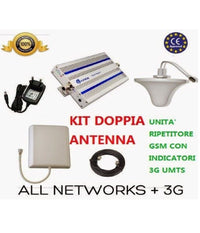 Kit Amplificatore Gsm Ripetitore 3g Umts Doppia Antenna Cellulari Smartphone         