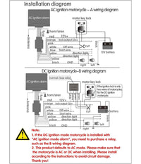 Kit Antifurto Allarme Per Moto Universale Con Sirena Da 125db Code Telecomando         