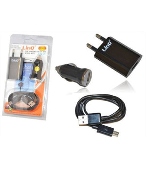 Kit Caricabatterie 3in1 Per Casa Auto Usb Cellulari Smartphone Micro Usb Tc301s         