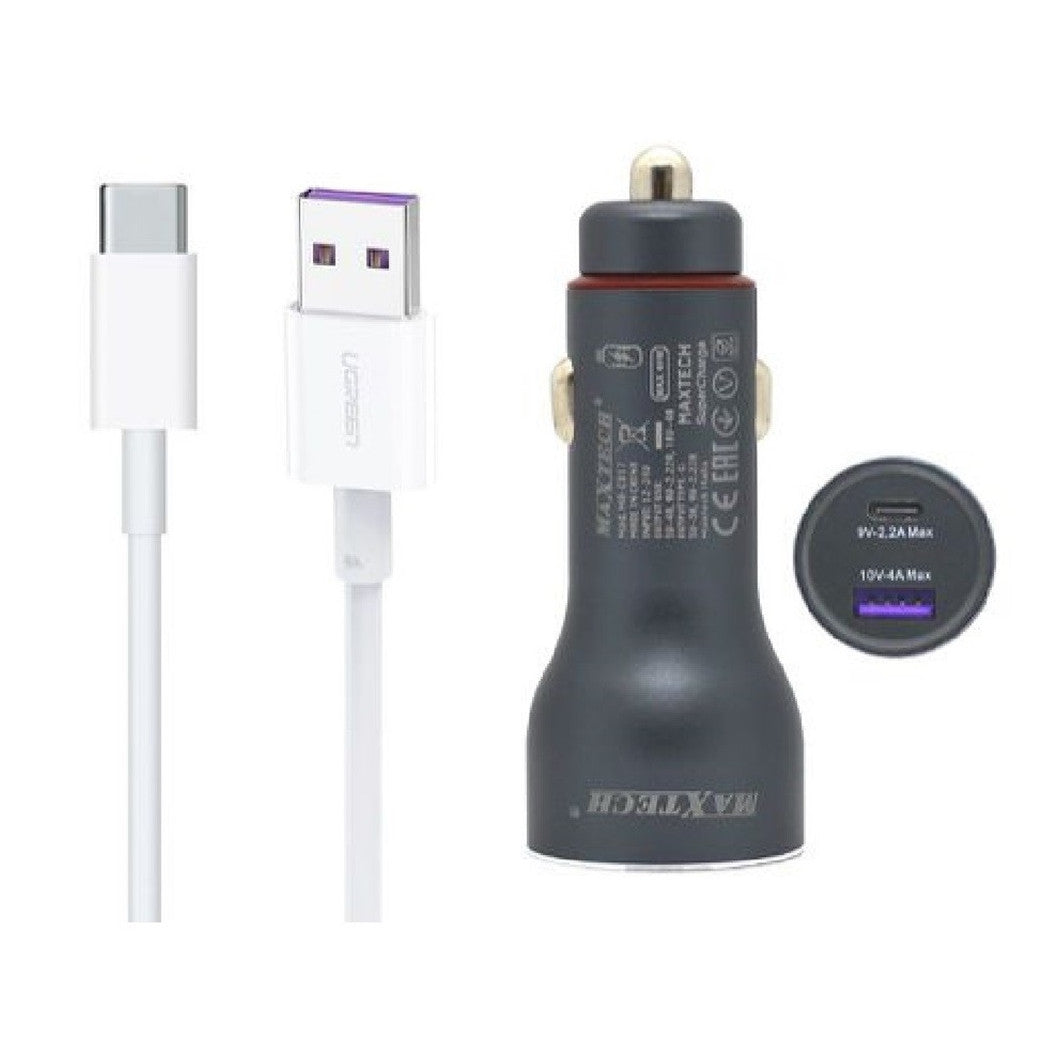 Kit Caricabatterie Auto Type-c/usb Ricarica Rapida 40w 5a Cavo Dati 1 Mt Ma-tc04         