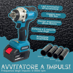 Kit Completo Professionale 4 in 1 con Trapano Avvitatore a Batteria