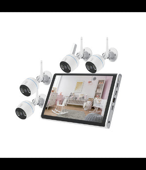 Kit Di 4 Telecamere Sorveglianza Wifi Ip66 Con Schermo Nvr 10.1" Tv-6125he 8+4         