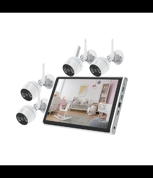 Kit Di 4 Telecamere Sorveglianza Wifi Ip66 Con Schermo Nvr 10.1" Tv-6125he 8+4         