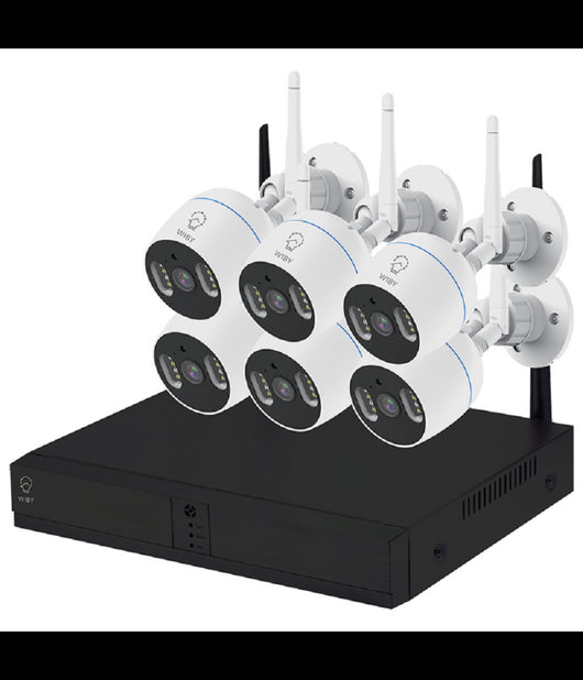 Kit Di 6 Telecamere Di Videosorveglianza Ip Wifi 1080p Ip66 Con Nvr Tv-6125he 8+6         