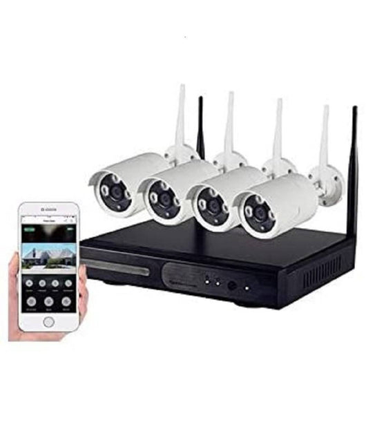 Kit Di Videosorveglianza Con 4 Telecamere Nvr Lan Wireless Full Hd Wifi Cw567         