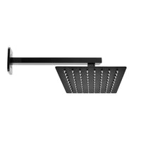 Kit doccia braccio 33 cm e soffione rettangolare 30x20 cm nero opaco