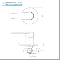 Kit doccia incasso cromato tondo con soffione 20 cm inox Recta