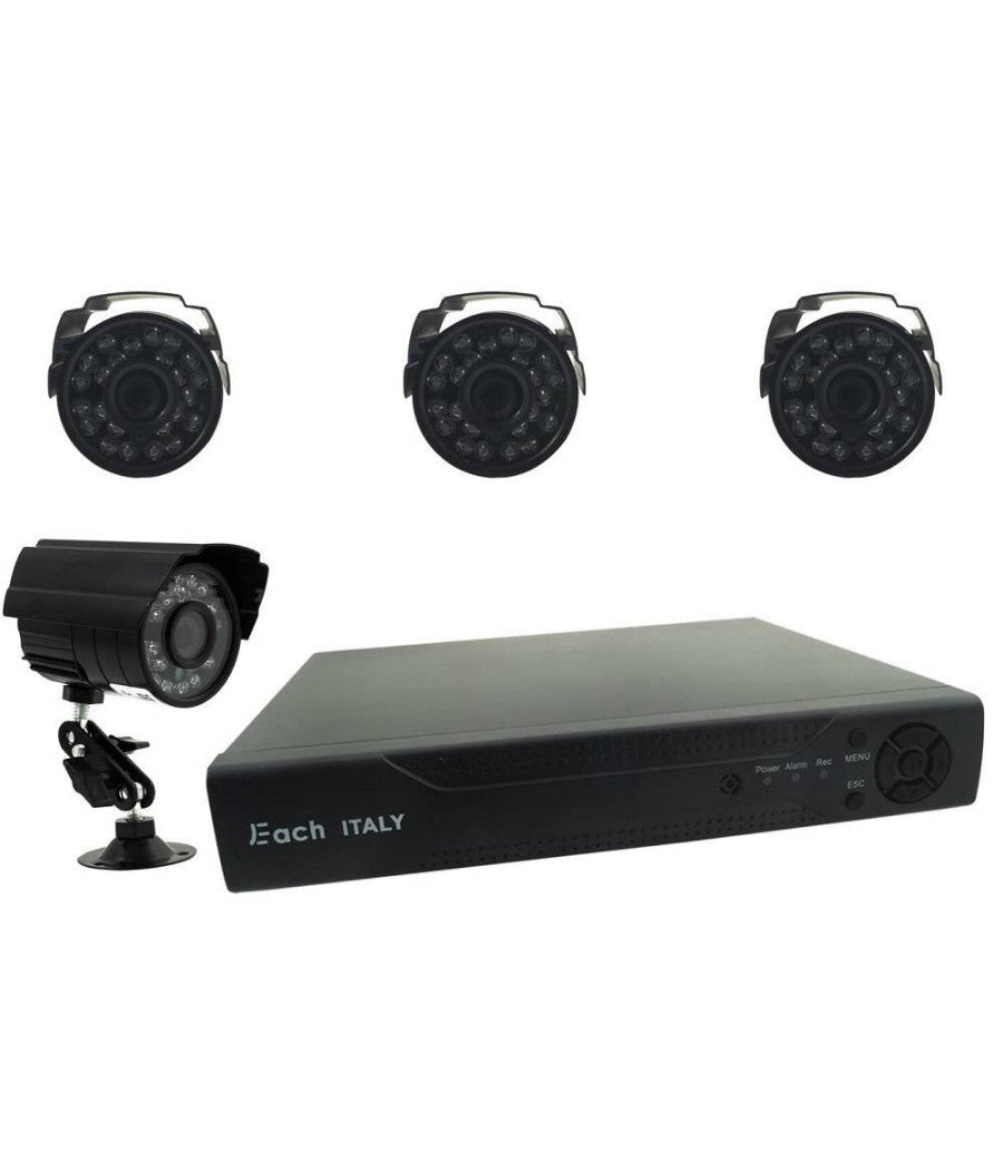 Kit Dvr Videosorveglianza Hdmi 4 Telecamere Ir 4 Canali Bnc Completo 5504h-4-b         