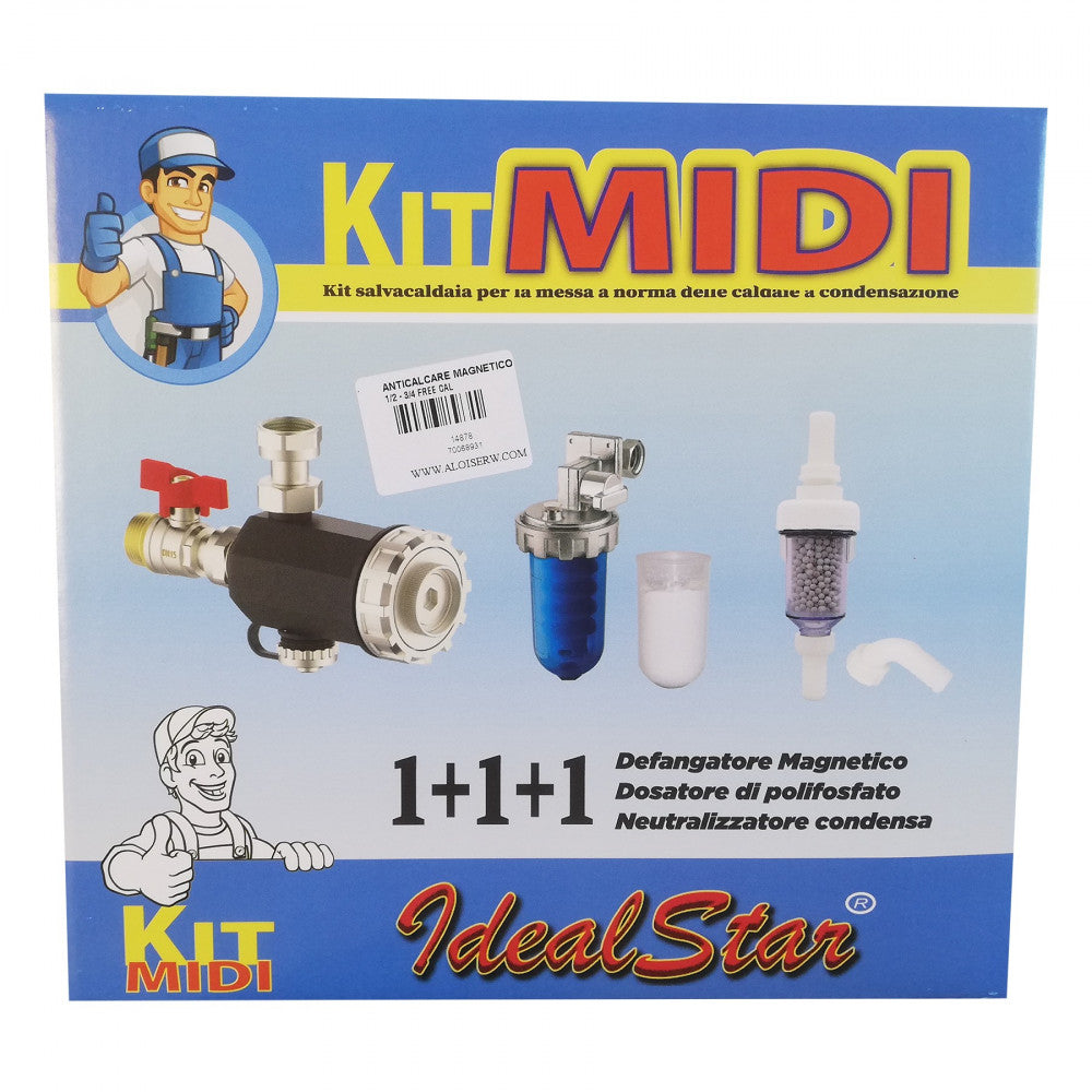 Kit midi defangatore magnetico + dosatore polifosfati + neutralizzatore condensa