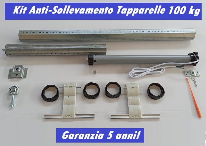 Motori Tapparelle 100 kg 50 Nm Kit Sicurezza Anti Sollevamento Rullo da 160 cm a 195 cm Completo con Blocchi di Sicurezza