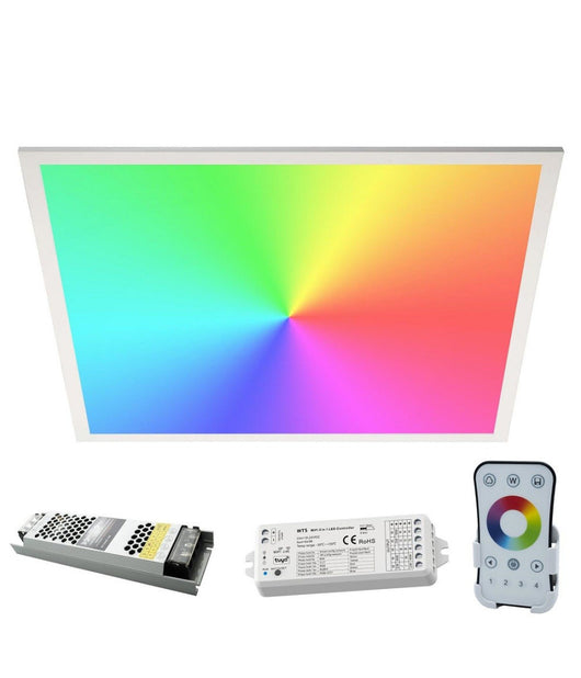 Kit Pannello Ultra Slim Led 94w Centralina Smart Wifi 24v Rgb+3000k Rgbw Alexa Google         