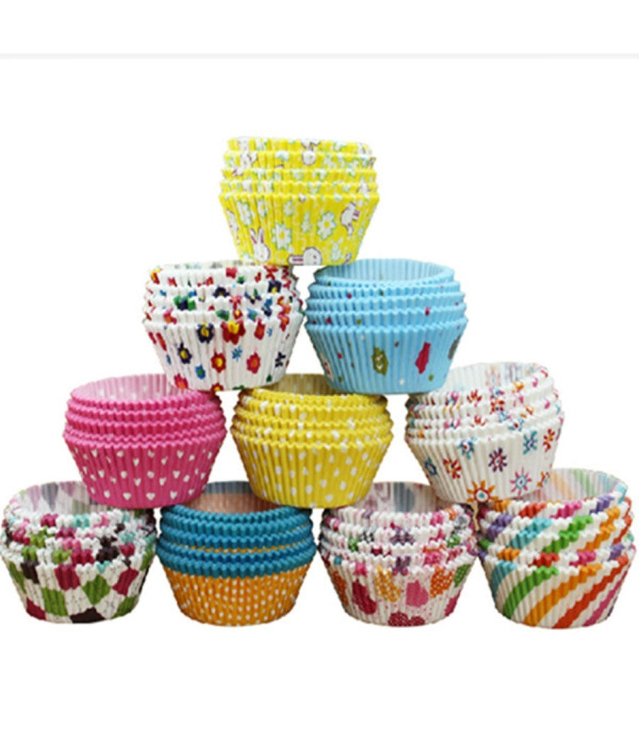 Kit Pirottini Carta Oleata Cupcake Cases Per Stampi Torta Muffin Colori Misti       -800 Pezzi -