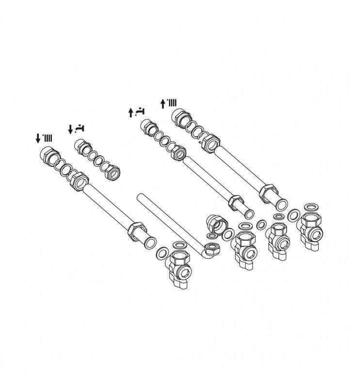 Kit raccordi 4 rubinetti per caldaie ariston cod 79020