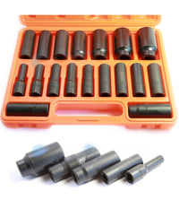 Kit Set 18 Bussole 1/2" Esagonali Per Avvitatore Pistola Pneumatica Da 10 A 32mm         