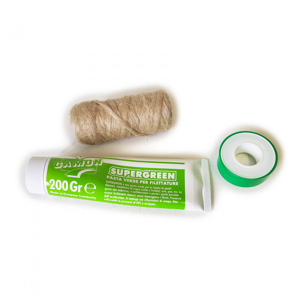 Kit supergreen pasta verde più matassina canapa e nastro ptfe