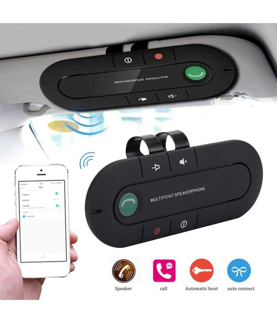 Kit Universale Vivavoce Bluetooth Per Auto Macchina Dispositivo Trasmettitore         