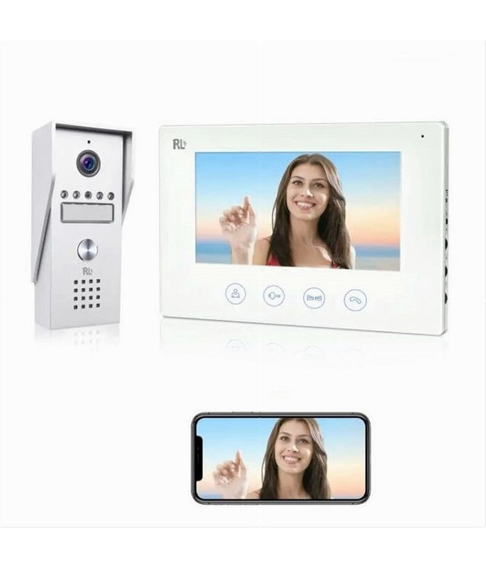 Kit Videocitofono Wifi Monofamiliare Smart Monitor 7" Wireless 2 Fili App Sd-b17         