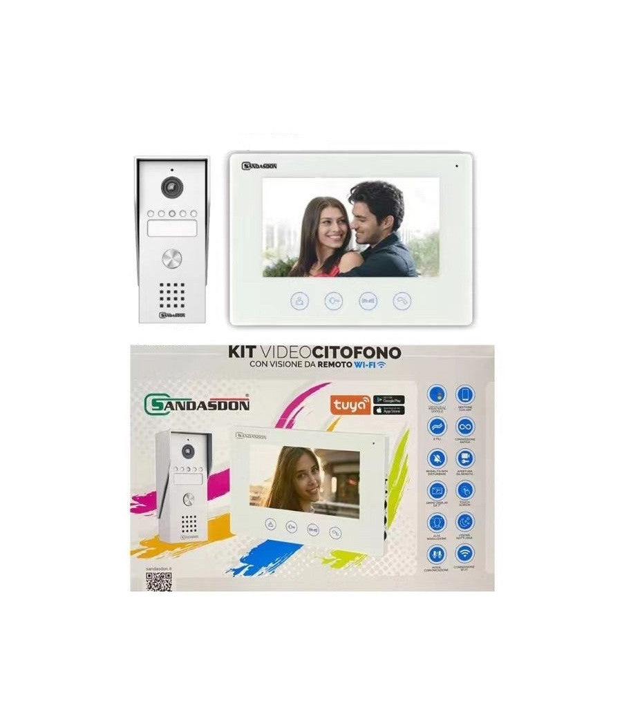 Kit Videocitofono Wifi Monofamiliare Smart Monitor 7" Wireless 2 Fili App Sd-b17         