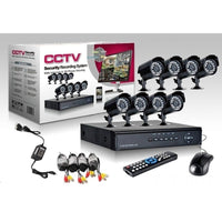 KIT Videosorveglianza 8 Canali 8 Telecamere 24 LED Infrarossi DVR+Alimentatore - ZENCOCCO