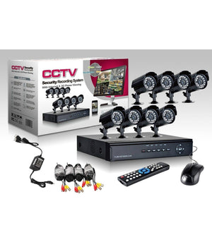 Kit Videosorveglianza Ccd Dvr 8 Canali Telecamera Infrarossi Ir 24 Led Lan 3g         