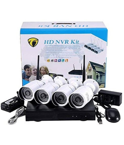 Kit Videosorveglianza Hd Nvr Wifi A 4 Canali Con 4 Telecamere Incluse Ahd 1,3 Mp         