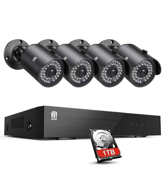 Kit Videosorveglianza Sicurezza 8ch 5mp Dvr 8 Canali 4 Telecamera Esterno H.265         