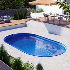 Piscina interrata ovale in acciaio NEWSKYBLUE 600 - h. 120 cm