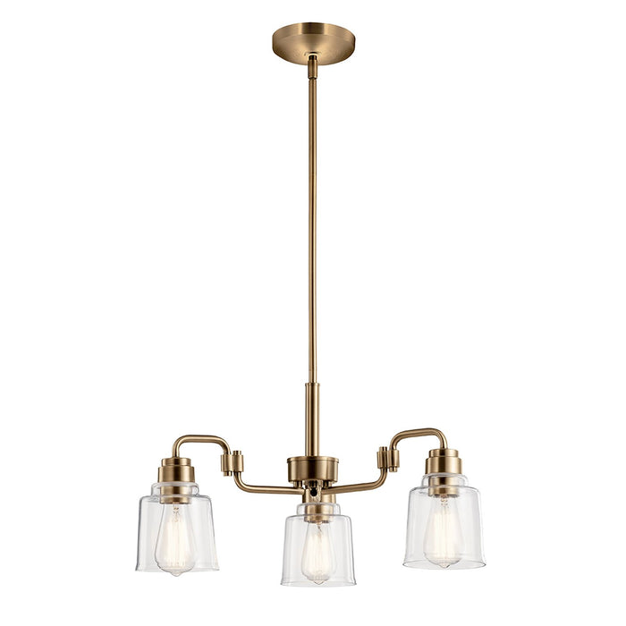 Lampadario Contemporaneo Aivian Acciaio Ottone Anticato 3 Luci E27