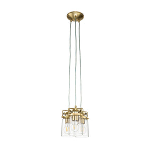 Lampadario Contemporaneo Brinley Acciaio Ottone Spazzolato 3 Luci E27