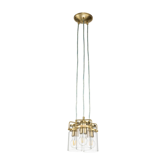 Lampadario Contemporaneo Brinley Acciaio Ottone Spazzolato 3 Luci E27