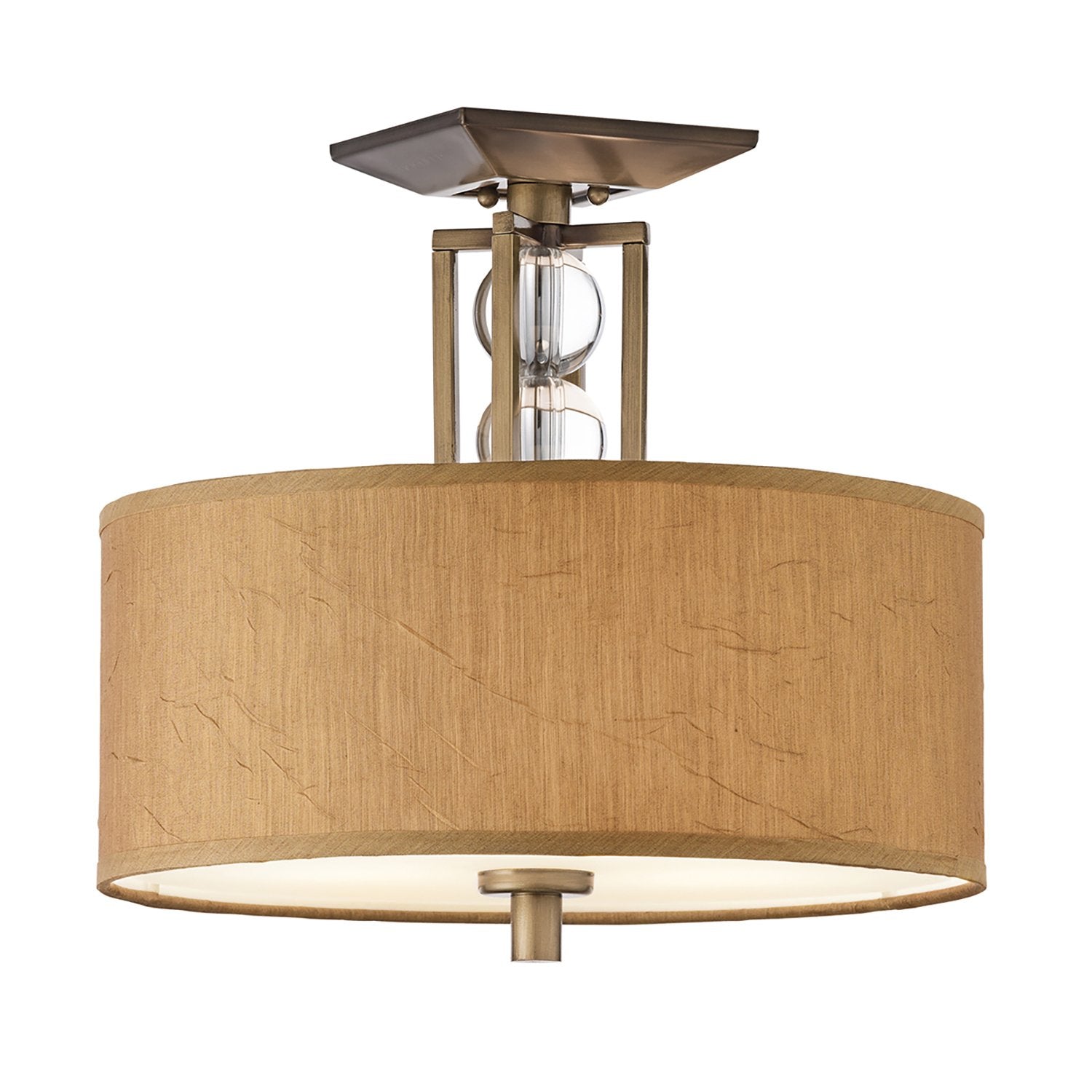 Lampadario Contemporaneo Celestial Legno Bronzo Cambridge Tessuto 3 Luci E27