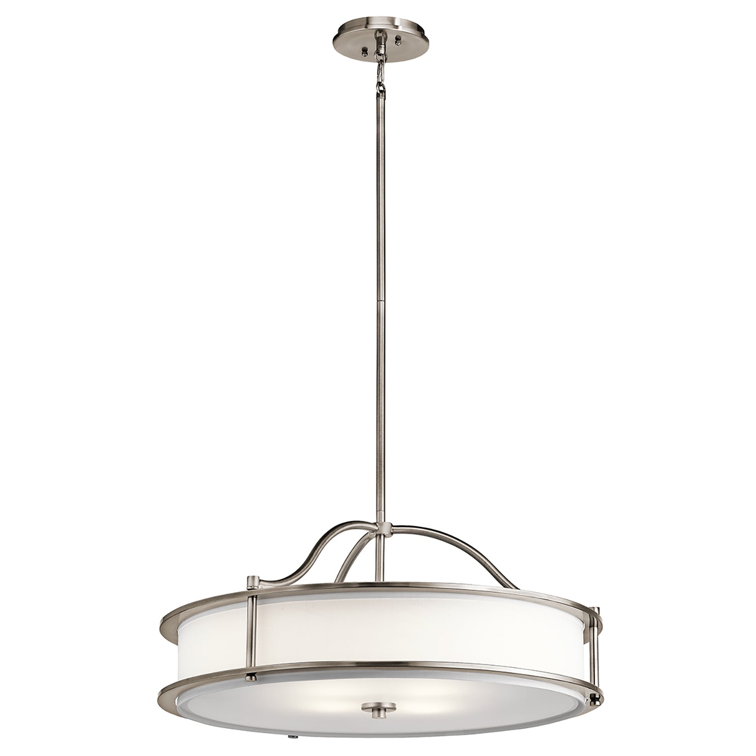 Lampadario Contemporaneo Emory Acciaio Peltro Classico 4 Luci E27