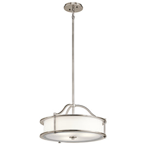 Lampadario Contemporaneo Emory Acciaio Peltro Classico 3 Luci E27