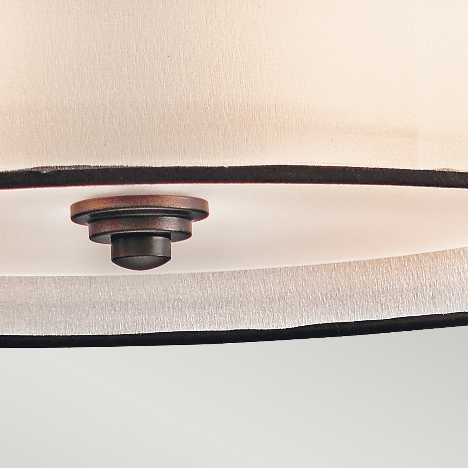 Lampadario Contemporaneo Lacey Acciaio Bronzo Antico Tessuto 4 Luci E27