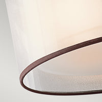 Lampadario Contemporaneo Lacey Acciaio Bronzo Antico Tessuto 3 Luci E27