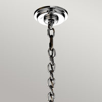 Lampadario Contemporaneo Piper Acciaio Cromo Lucido 18 Luci E14