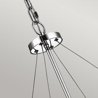 Lampadario Contemporaneo Piper Acciaio Cromo Lucido 6 Luci E14