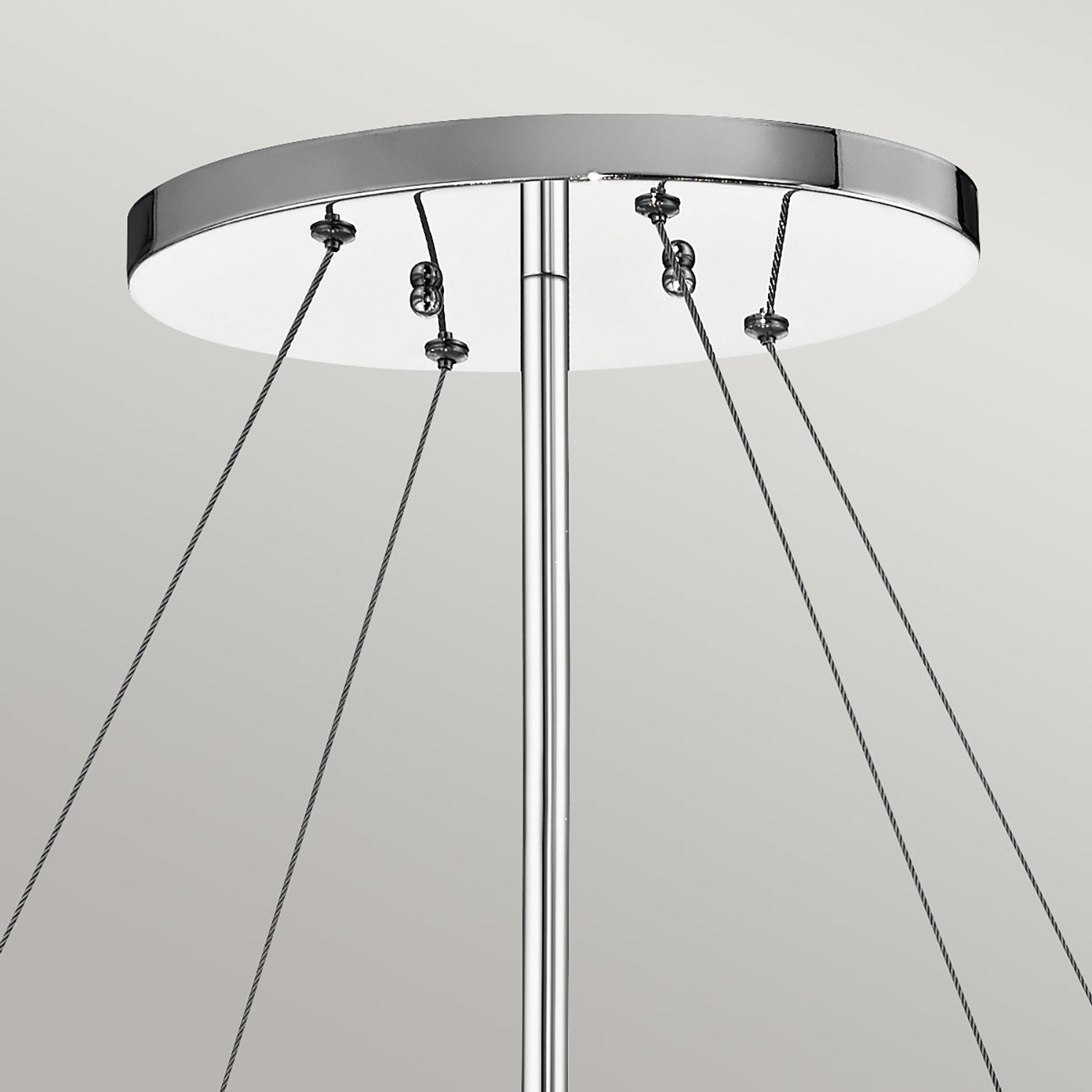 Lampadario Contemporaneo Piper Acciaio Cromo Lucido Grande 6 Luci E14